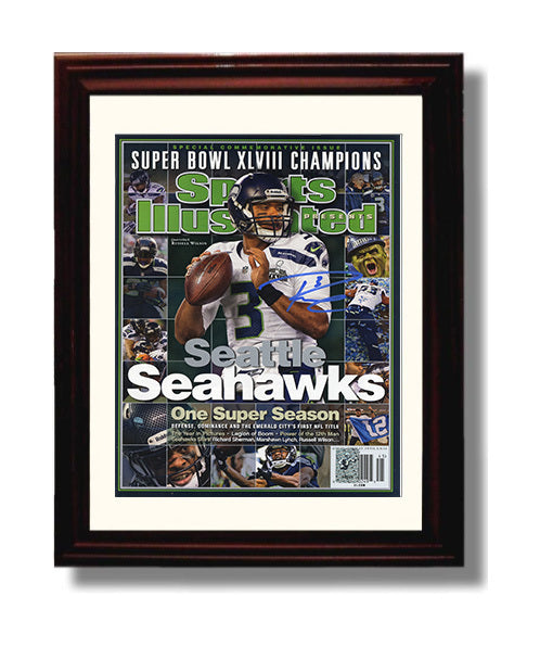 Russell Wilson Super Bowl XLVIII - One Super Season football wall art 8x10 Beveled Frame
