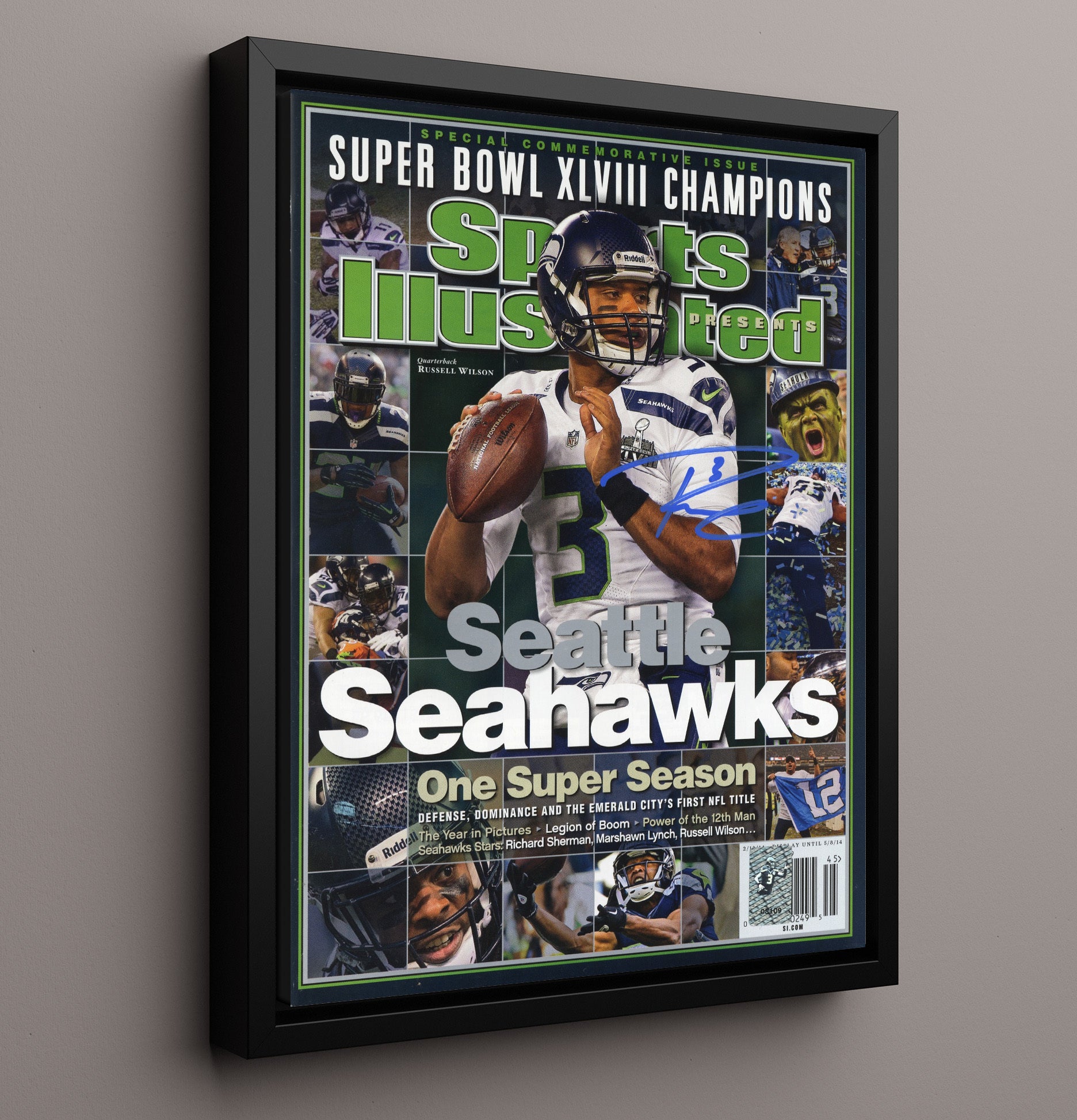 Russell Wilson Super Bowl Xlviii - One Super Season Football Wall Art - football wall art print