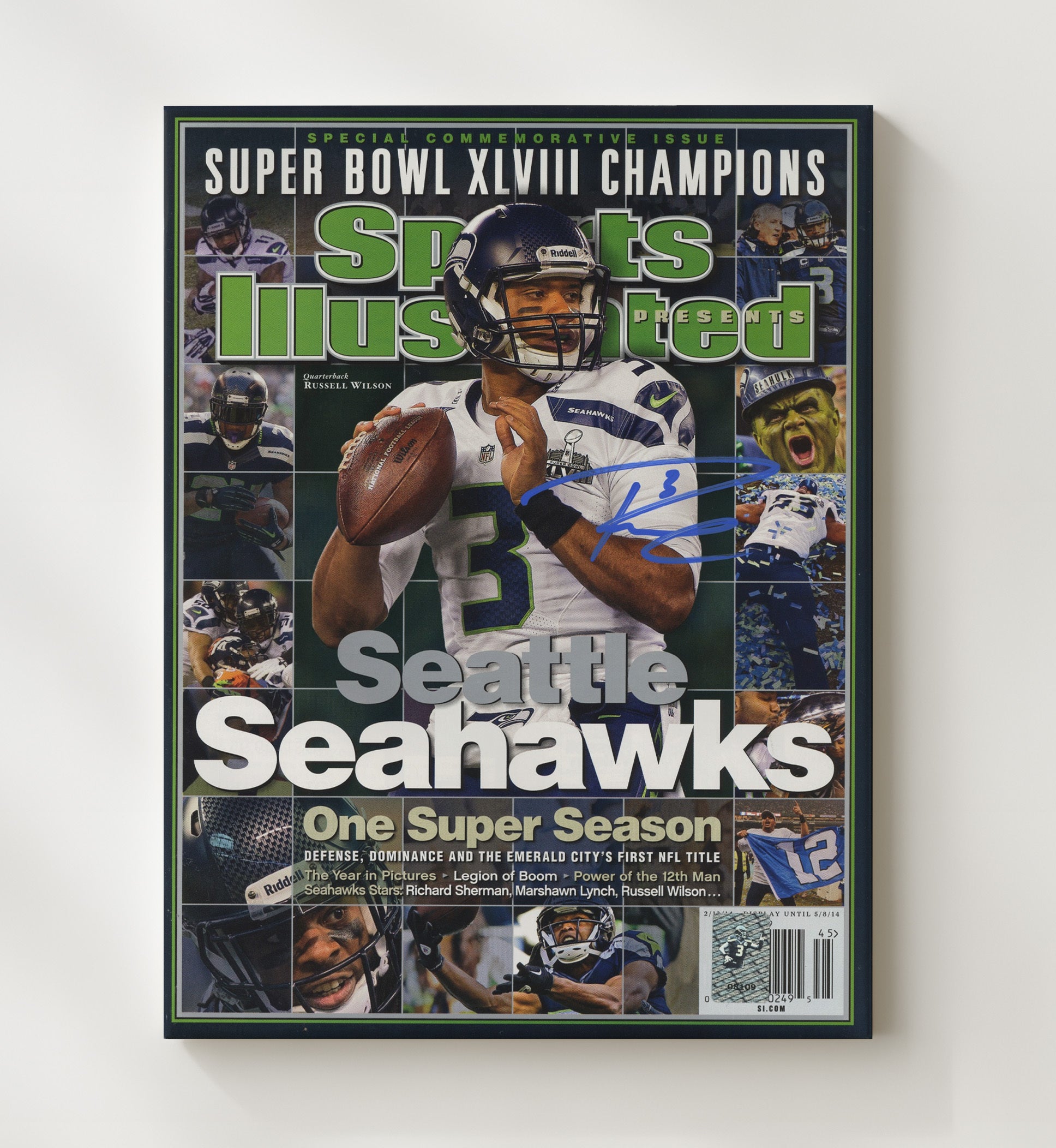 Russell Wilson Super Bowl Xlviii - One Super Season Football Wall Art - football wall art print