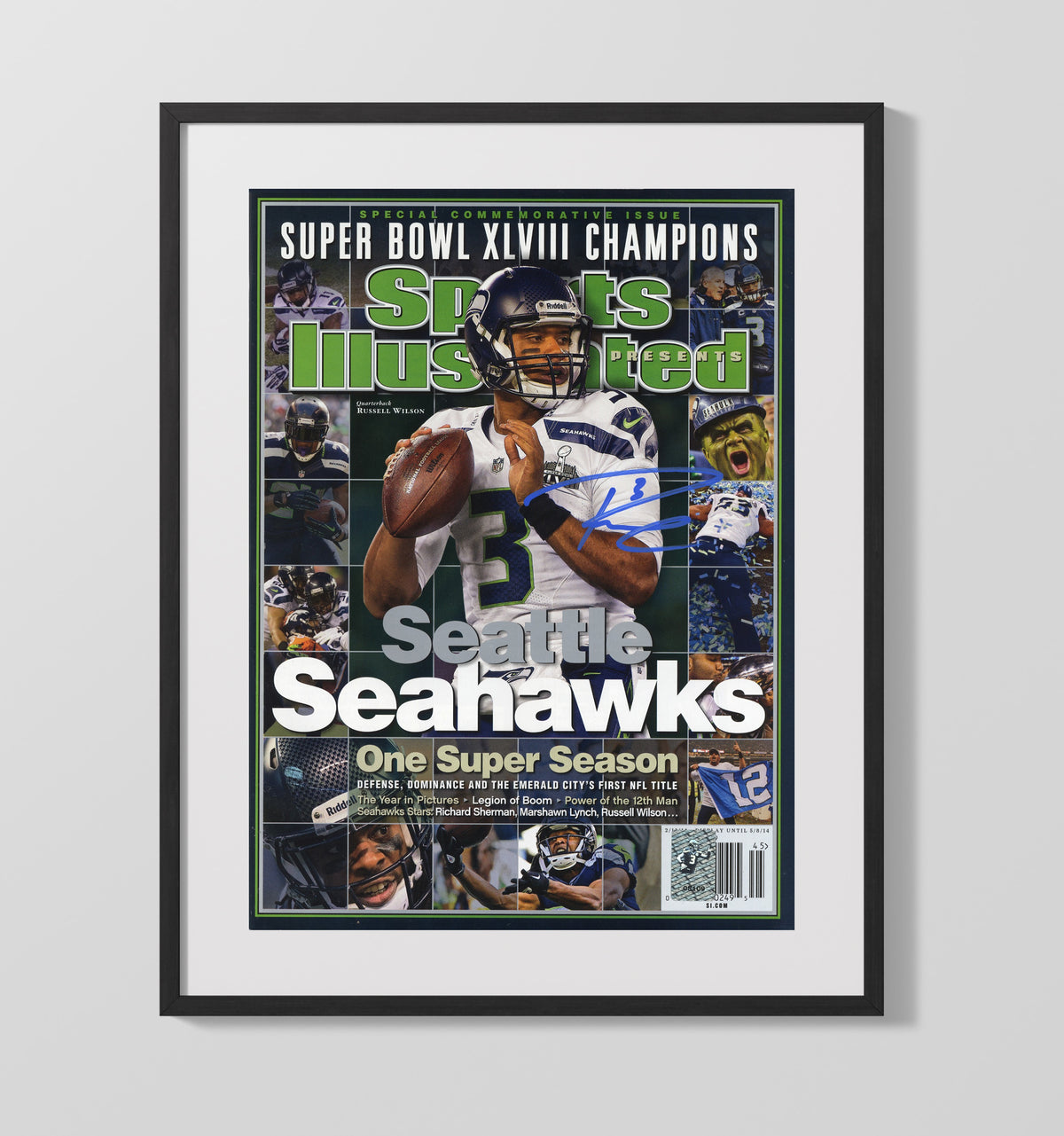 Russell Wilson Super Bowl XLVIII - One Super Season football wall art 16x20 Gallery Frame