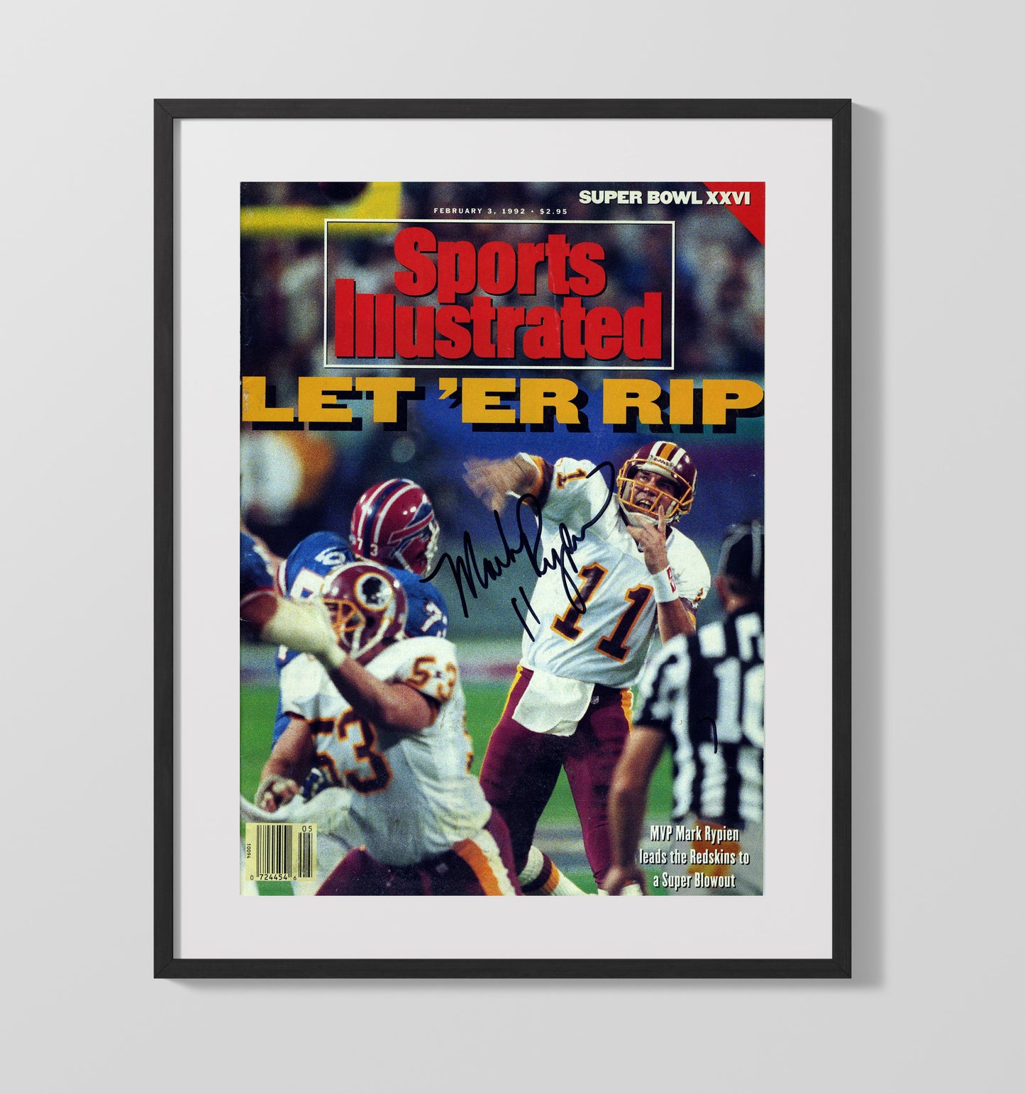 Rypien Let Er Rip - Super Bowl Xxvi Mvp Football Wall Art - football wall art print