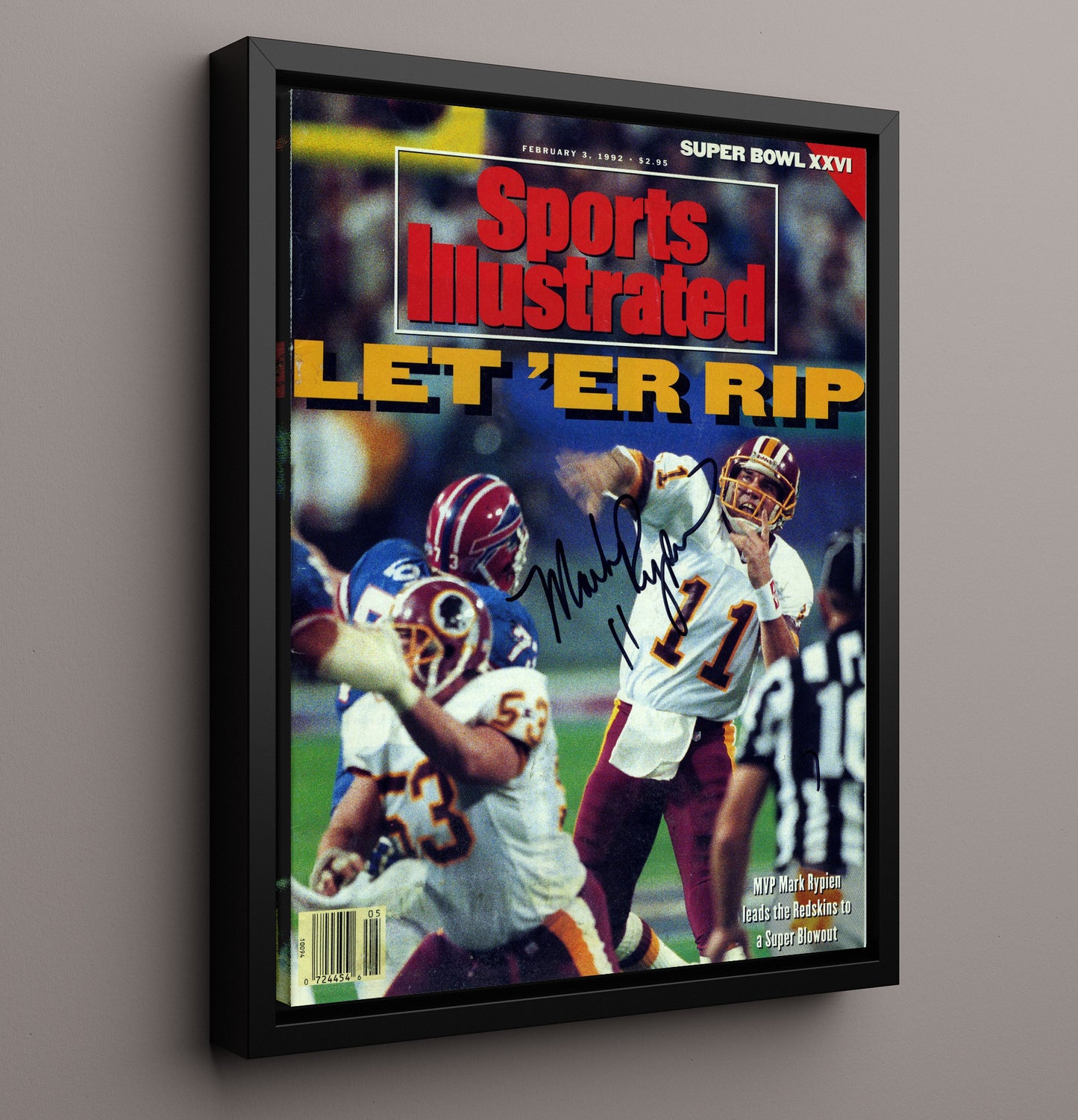 Rypien Let Er Rip - Super Bowl Xxvi Mvp Football Wall Art - football wall art print