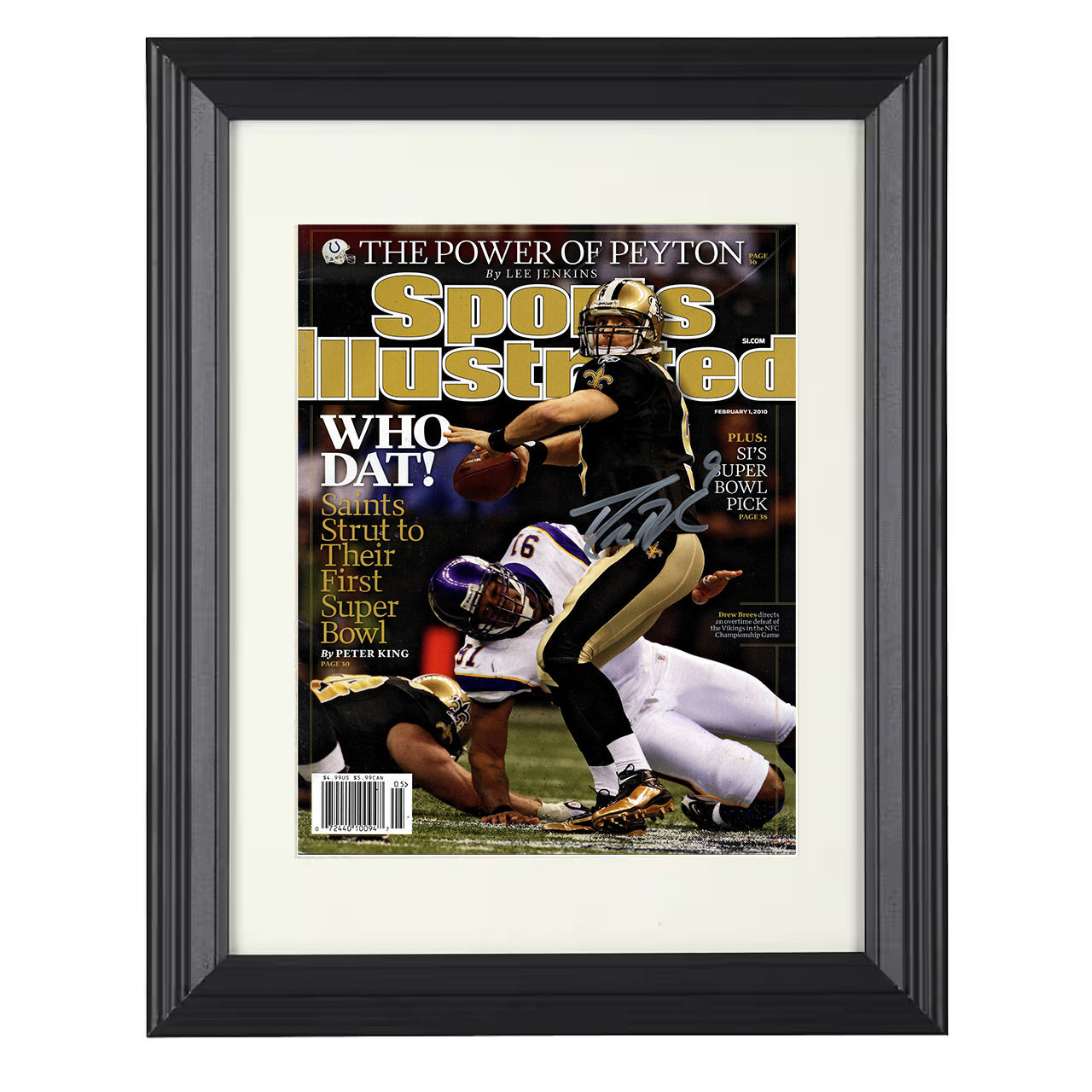 Saints Who Dat – Marching in Image – 8x10 black beveled framed football wall art
