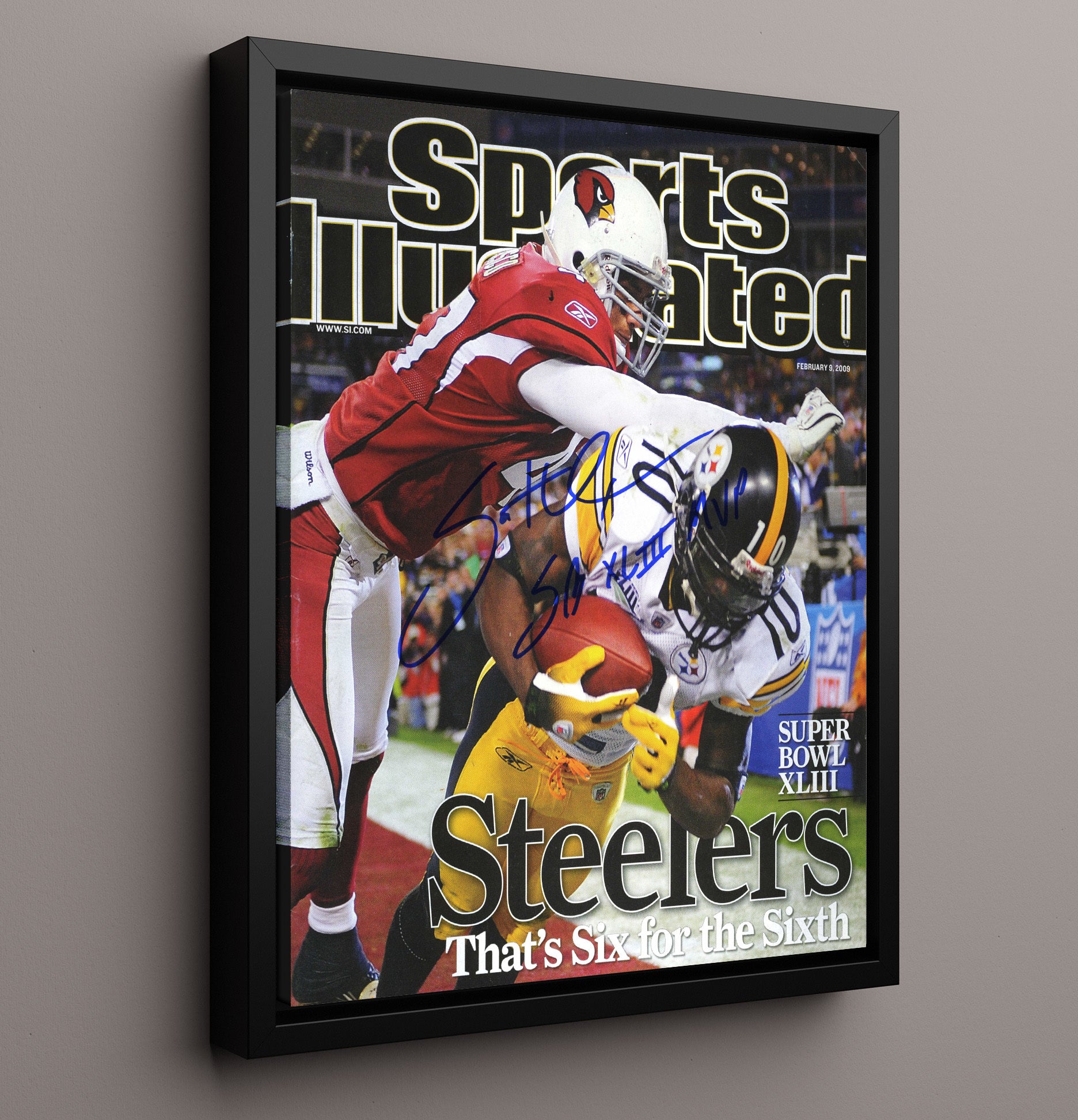 Santonio Holmes - Pittsburgh Football Super Bowl Xliii Catch 2009 SI Cover Thats Six Football Wall Art - football wall art print