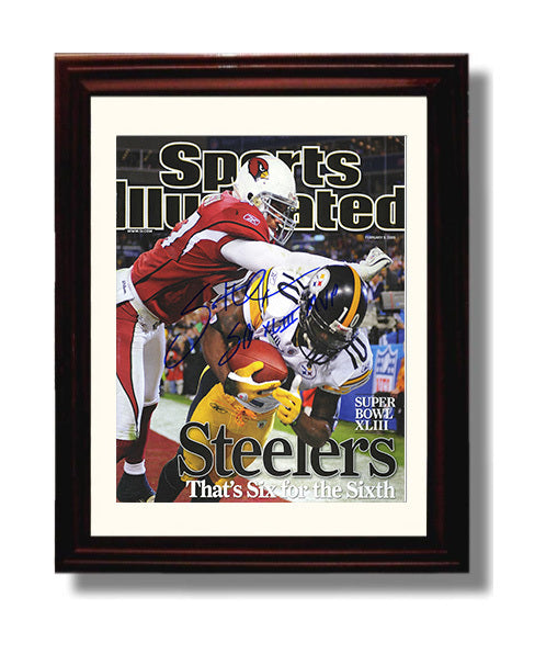 Santonio Holmes - Pittsburgh football Super Bowl XLIII Catch 2009 SI Cover Thats Six football wall art 8x10 Beveled Frame