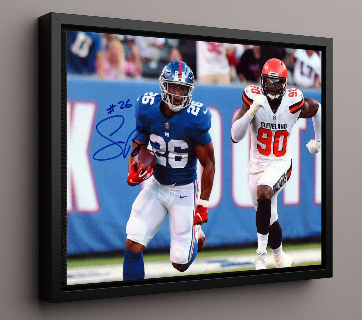 Saquon Barkley - New York Football Running Back Breakaway Run Football Wall Art - football wall art print