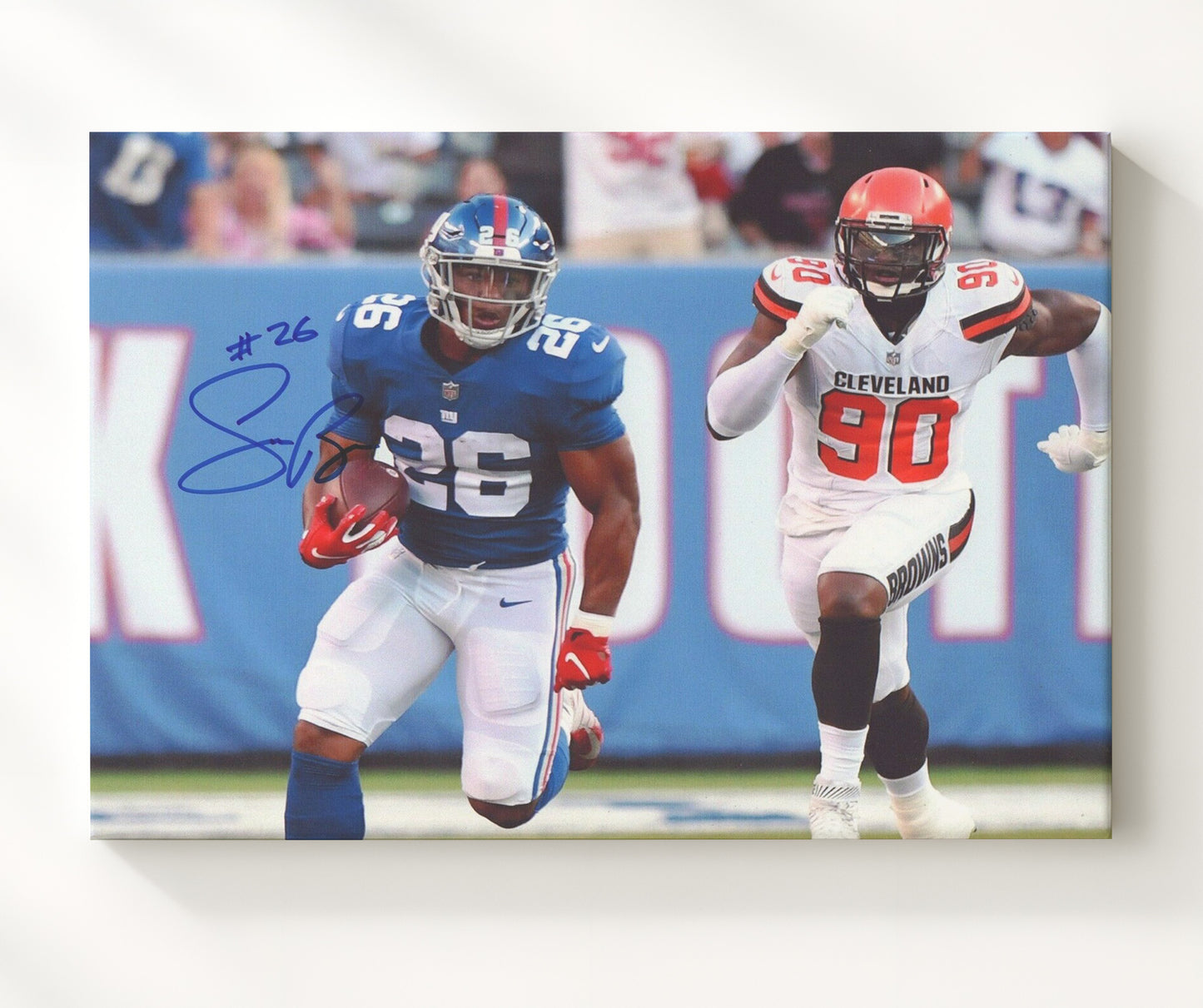 Saquon Barkley - New York Football Running Back Breakaway Run Football Wall Art - football wall art print