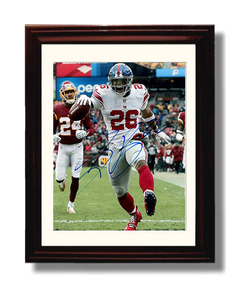 Saquon Barkley - New York football Running Back Breakaway Run football wall art 8x10 Beveled Frame