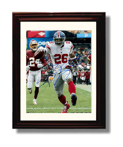 Saquon Barkley - New York football Running Back Breakaway Run - Football Framed Print