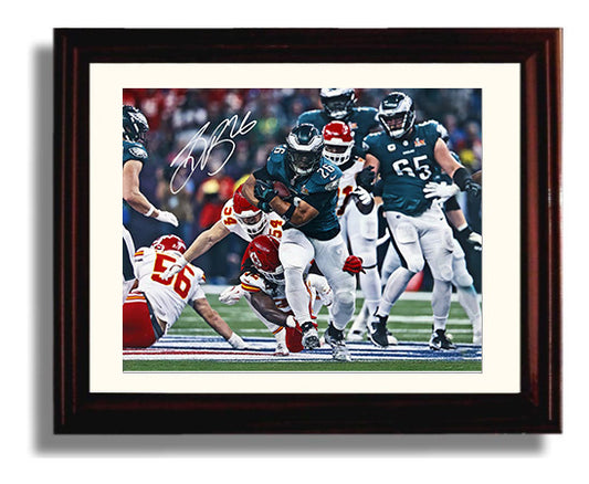Saquon Barkley Eagles SB LIX - Champion Charge football wall art 8x10 Beveled Frame