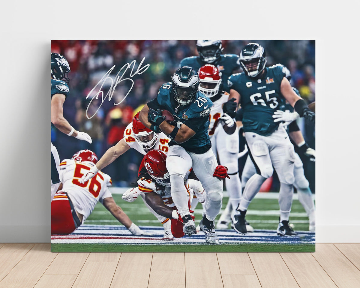 Saquon Barkley Eagles SB LIX - Champion Charge football wall art 16x20 Unframed Print