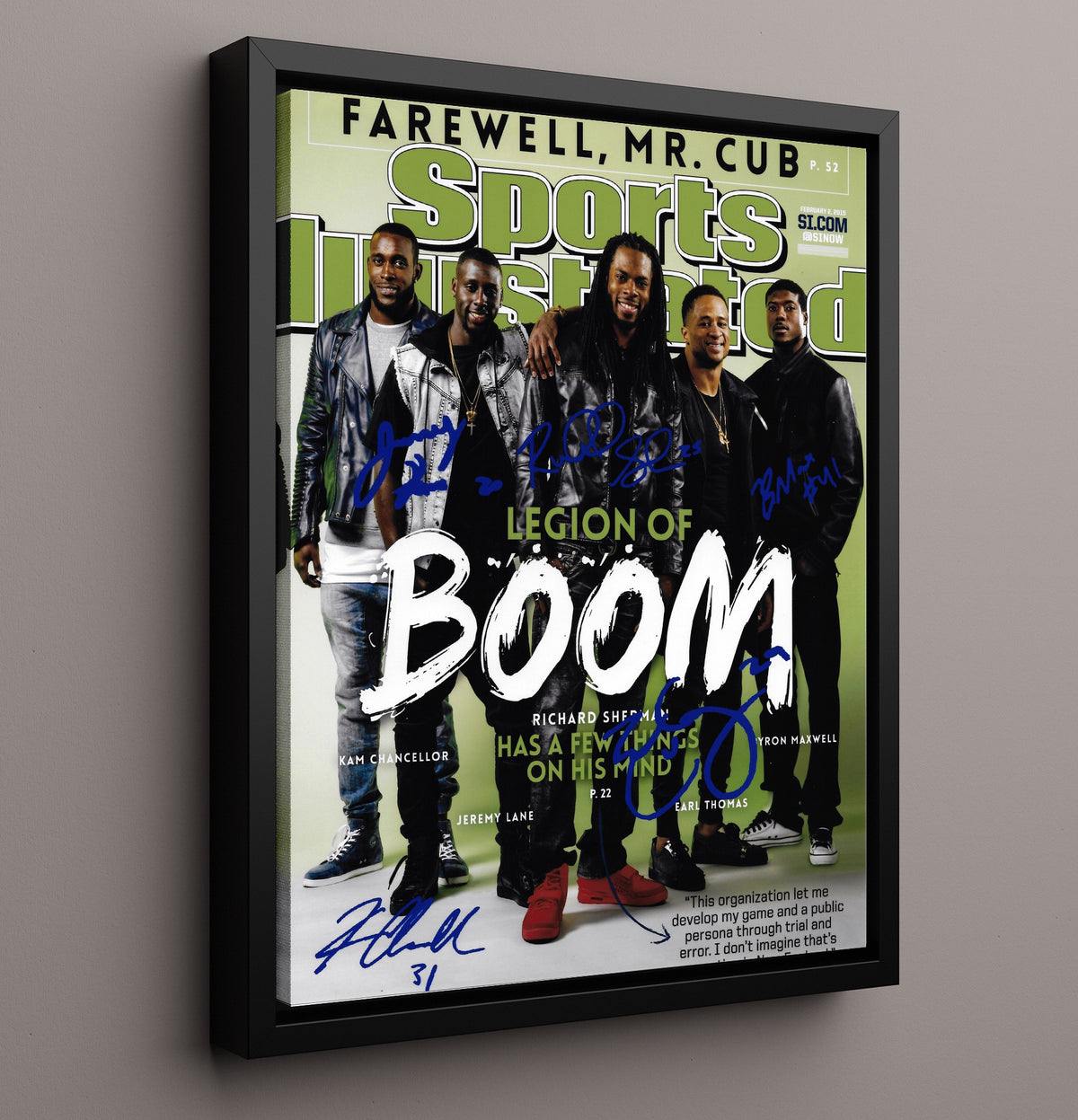 Seahawks - Legion of Boom football wall art 16x20 Framed Canvas