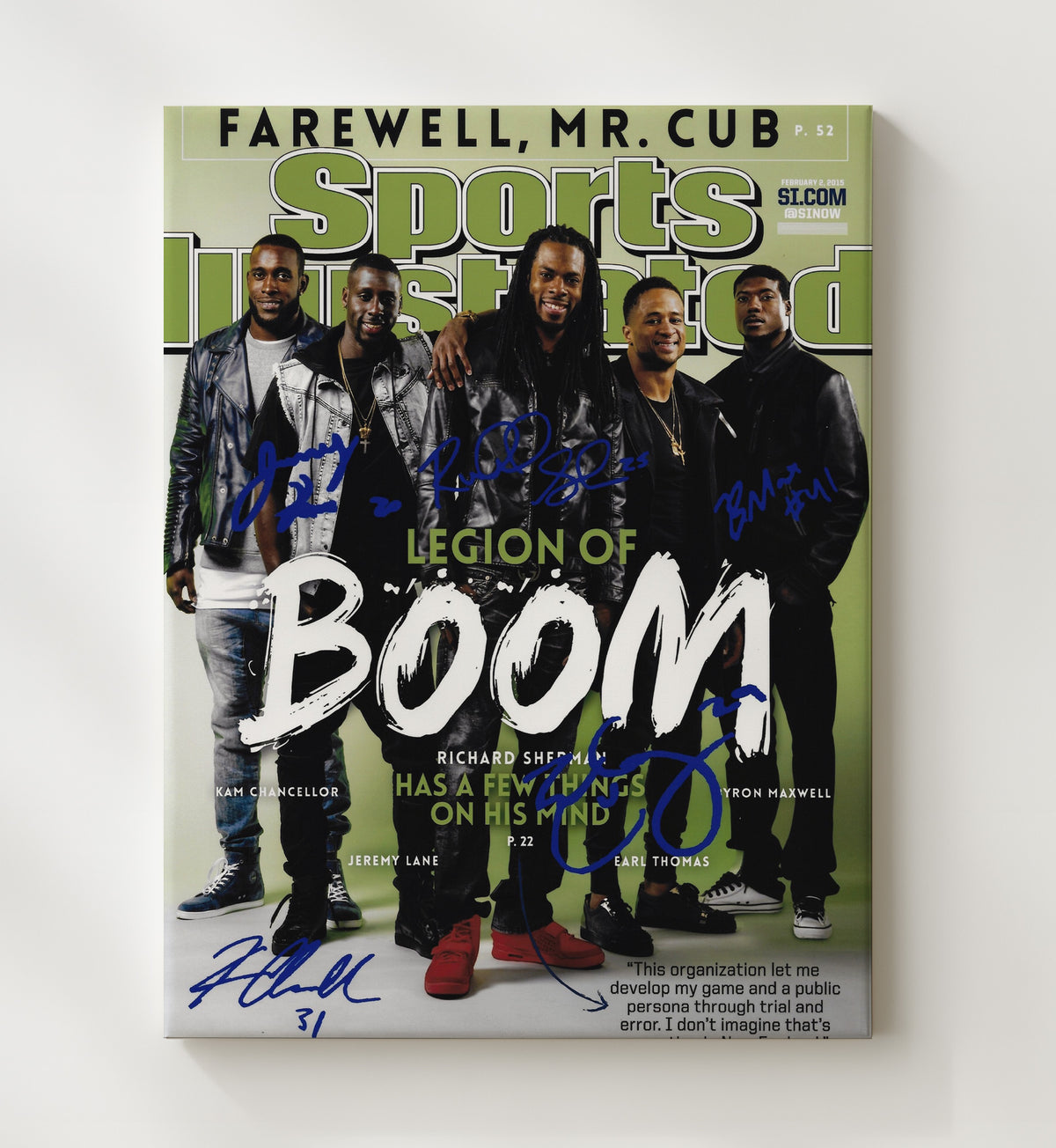 Seahawks - Legion of Boom football wall art 20x24 Canvas