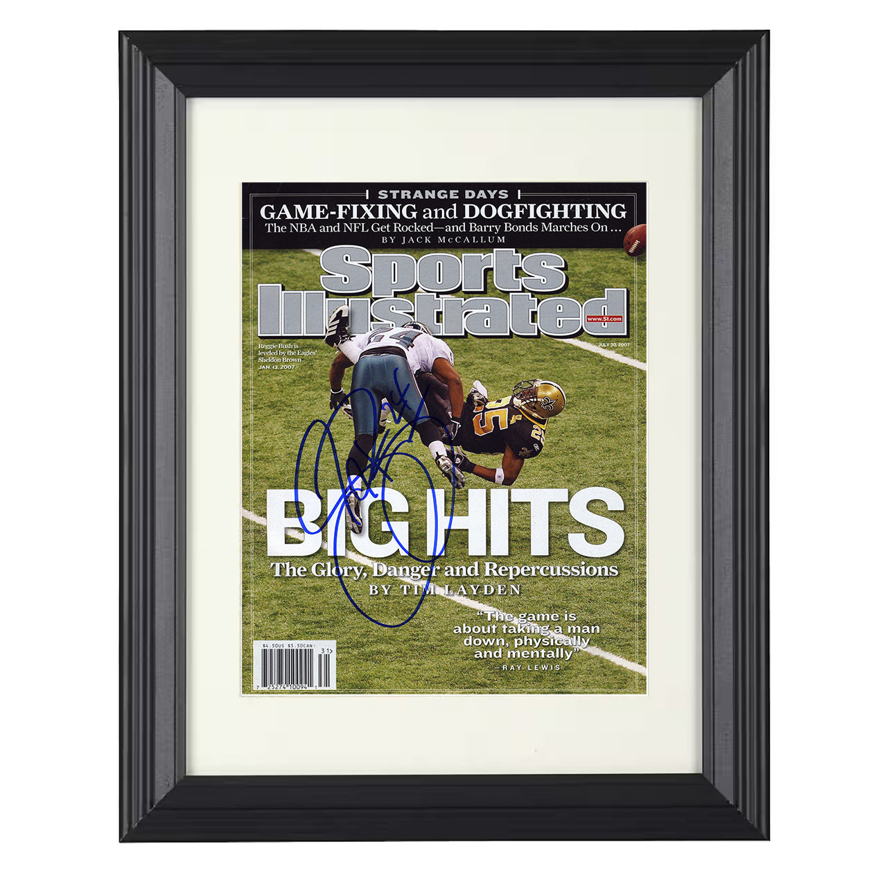 Sheldon Brown – Philadelphia Hit Bush Big Hits 2007 SI – 8x10 black beveled framed football wall art