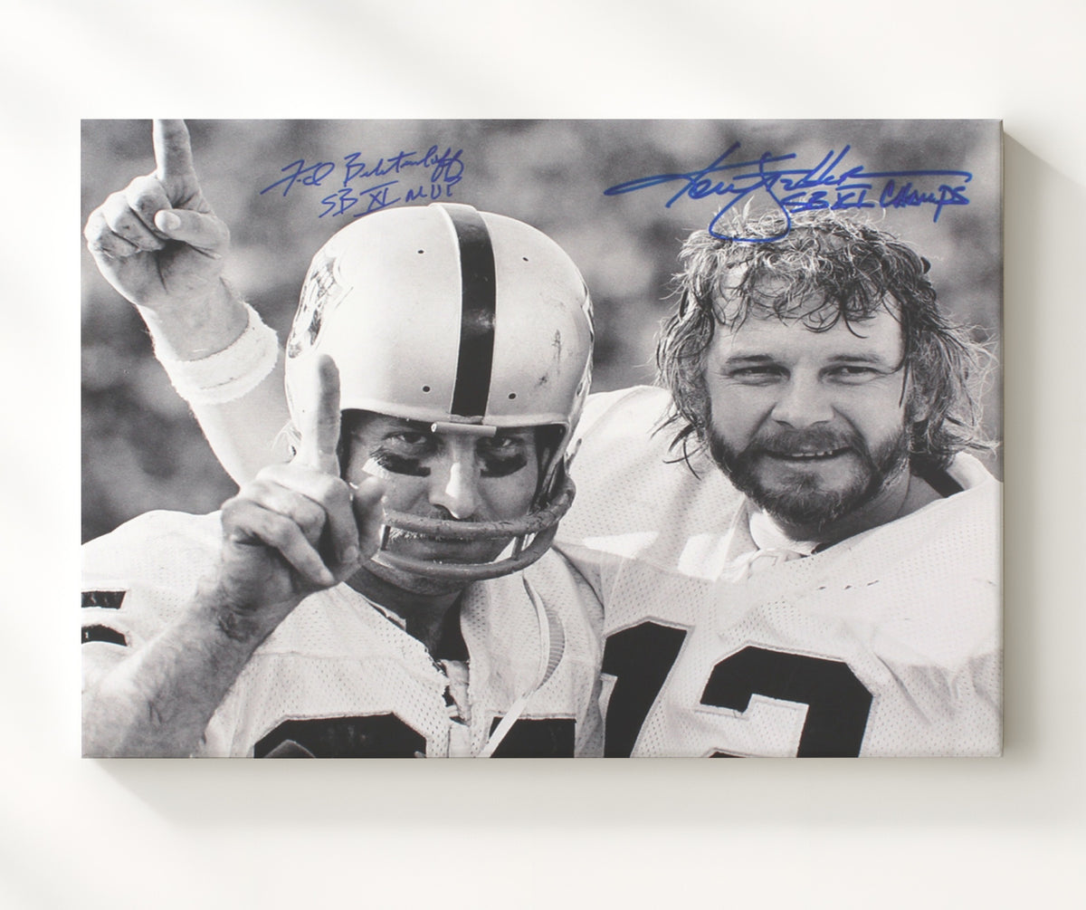 Stabler and Biletnikoff - Raiders SB Legends football wall art 20x24 Canvas