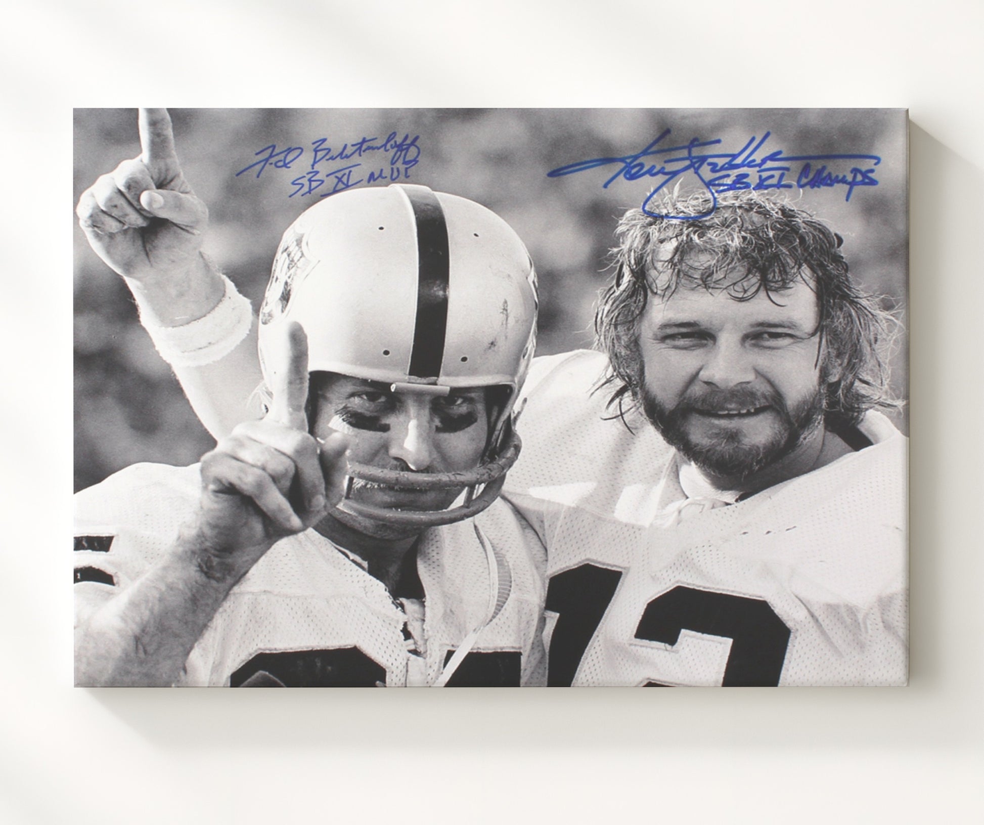 Stabler and Biletnikoff - Raiders SB Legends football wall art 20x24 Canvas