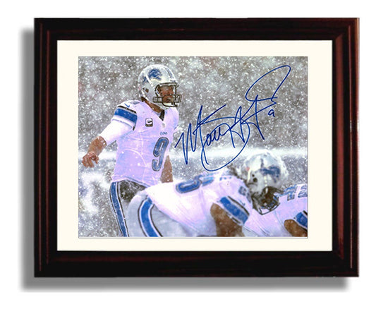 Stafford - Detroit Football Snow Game Quarterback 2013 football wall art 8x10 Beveled Frame