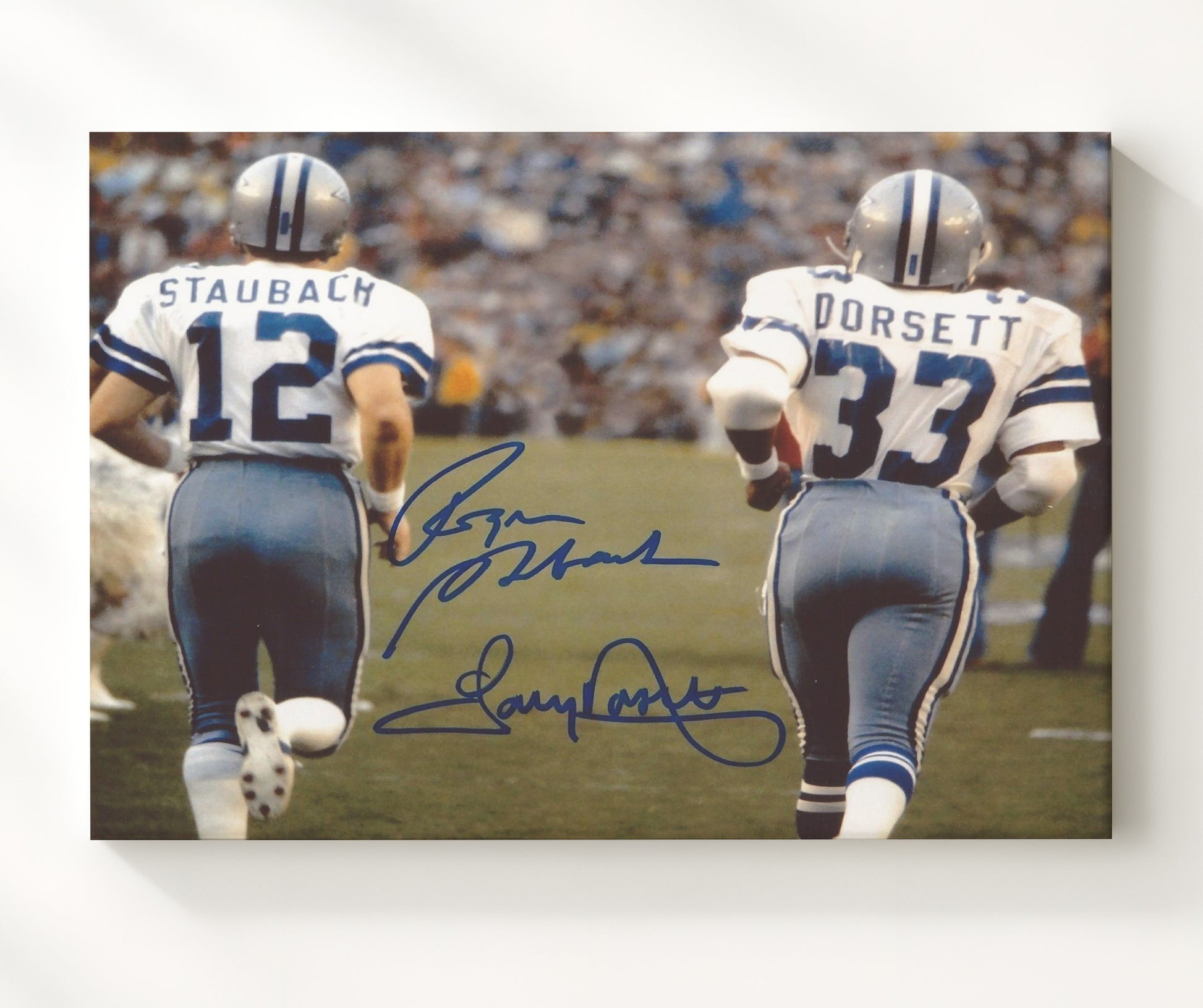 Staubach and Dorsett Cowboys - Lone Star Legends football wall art 20x24 Canvas