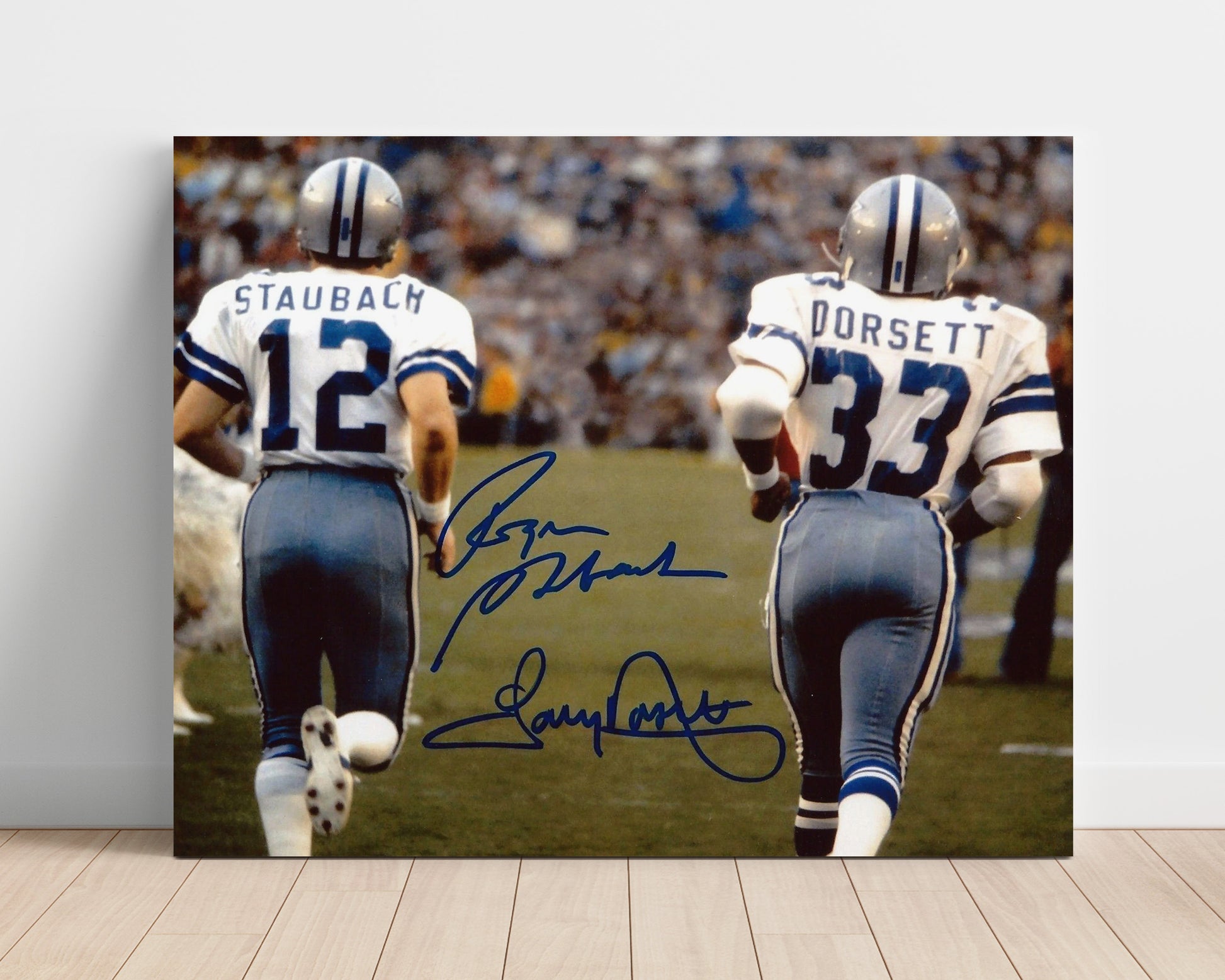 Staubach and Dorsett Cowboys - Lone Star Legends Football Wall Art - football wall art print