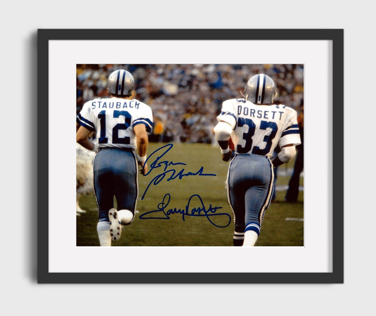 Staubach and Dorsett Cowboys - Lone Star Legends football wall art 16x20 Gallery Frame