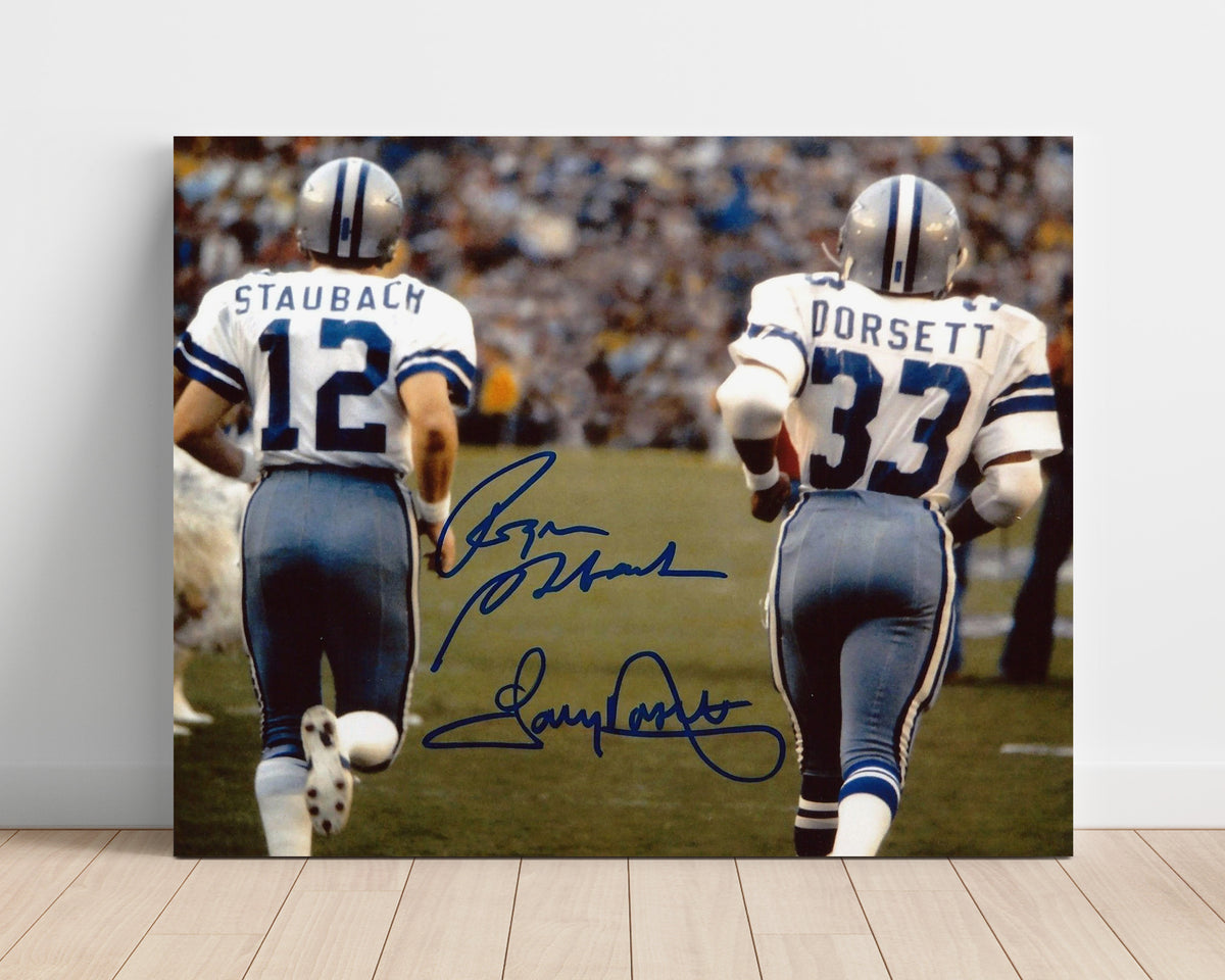 Staubach and Dorsett Cowboys - Lone Star Legends football wall art 16x20 Unframed Print