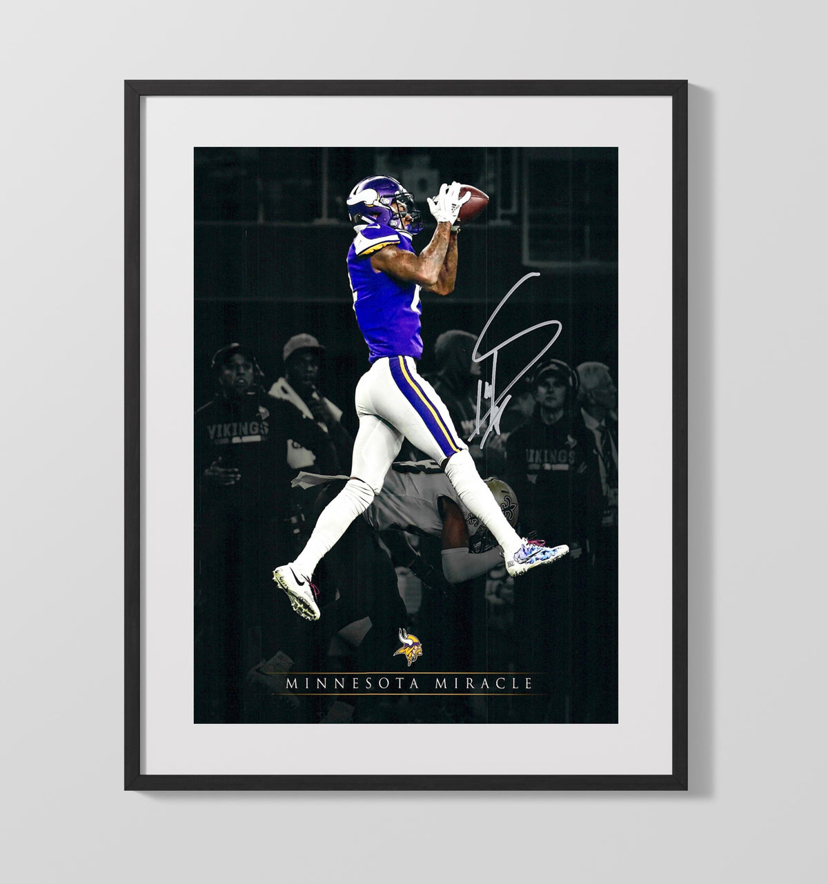 Stefon Diggs - Minnesota Miracle Leap football wall art 16x20 Gallery Frame