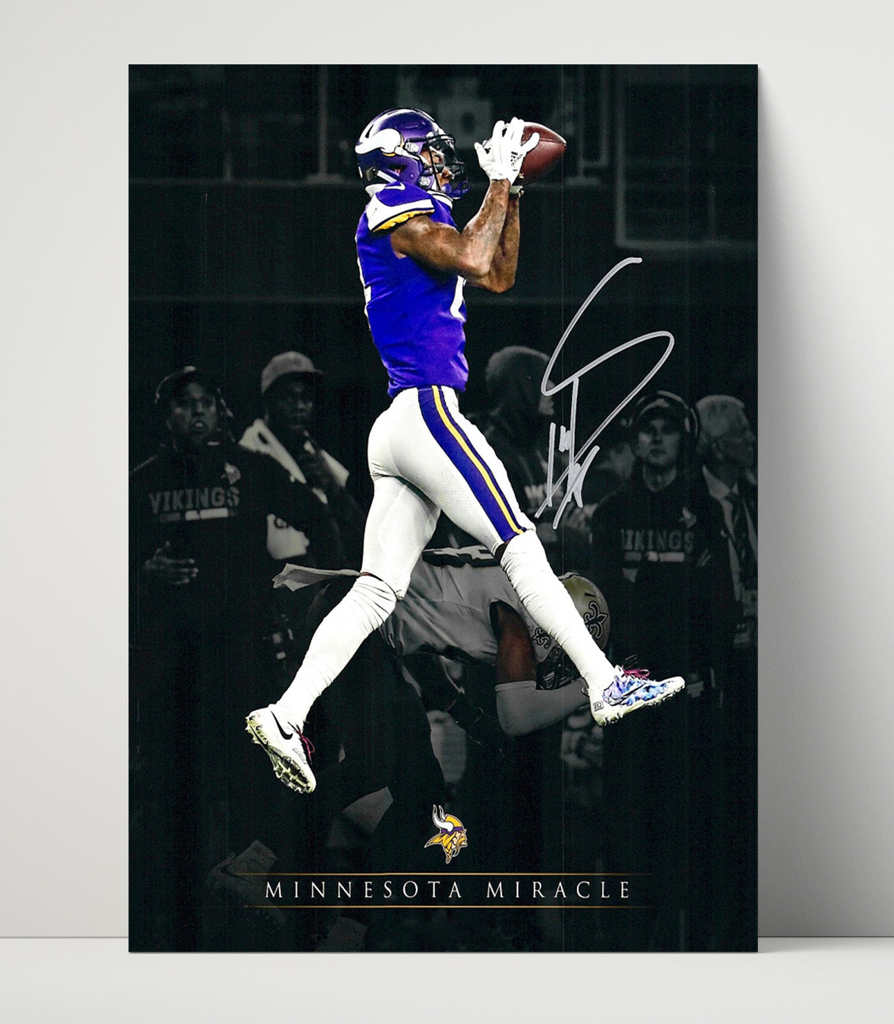 Stefon Diggs - Minnesota Miracle Leap Football Wall Art - football wall art print