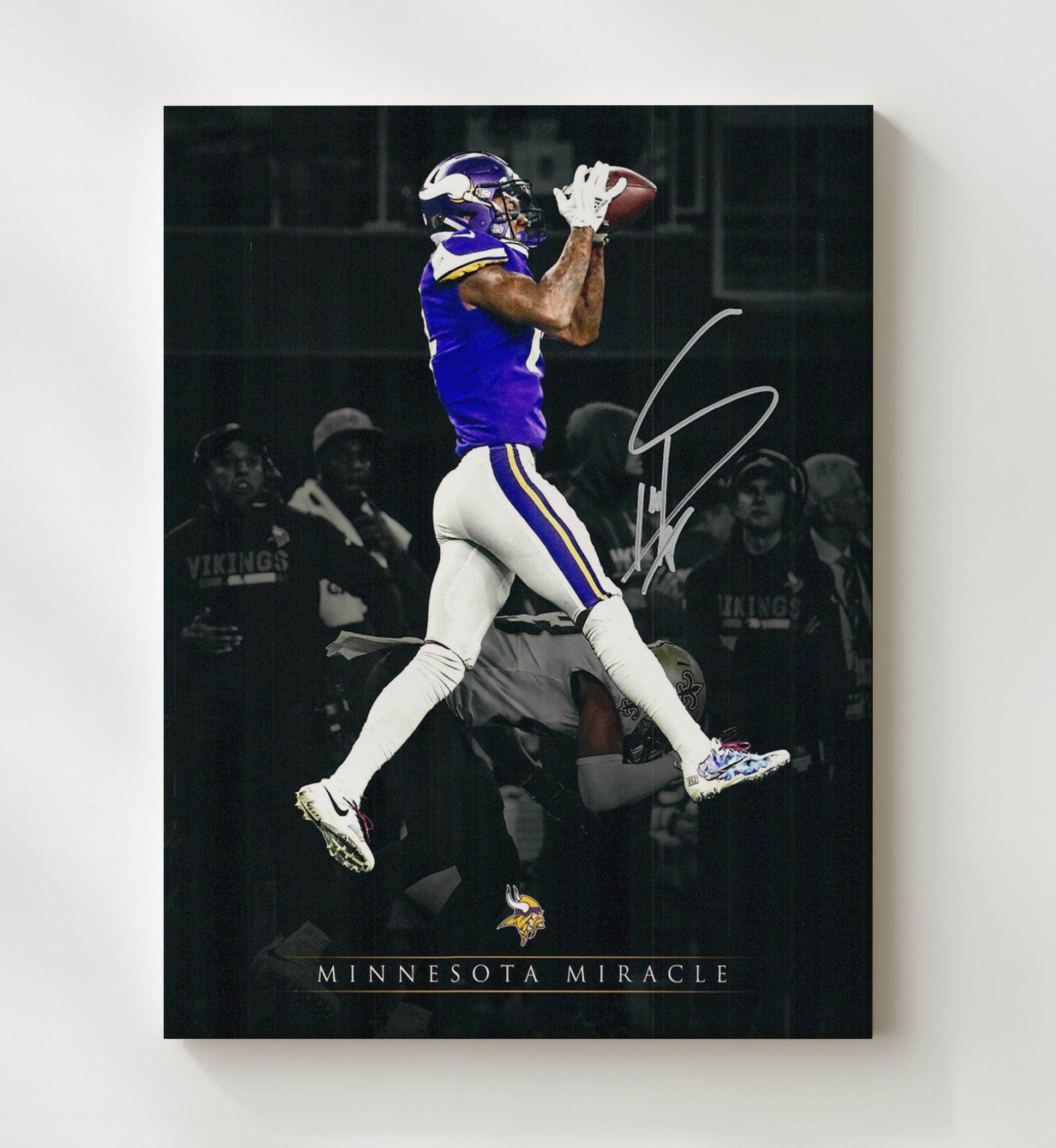 Stefon Diggs - Minnesota Miracle Leap football wall art 20x24 Canvas