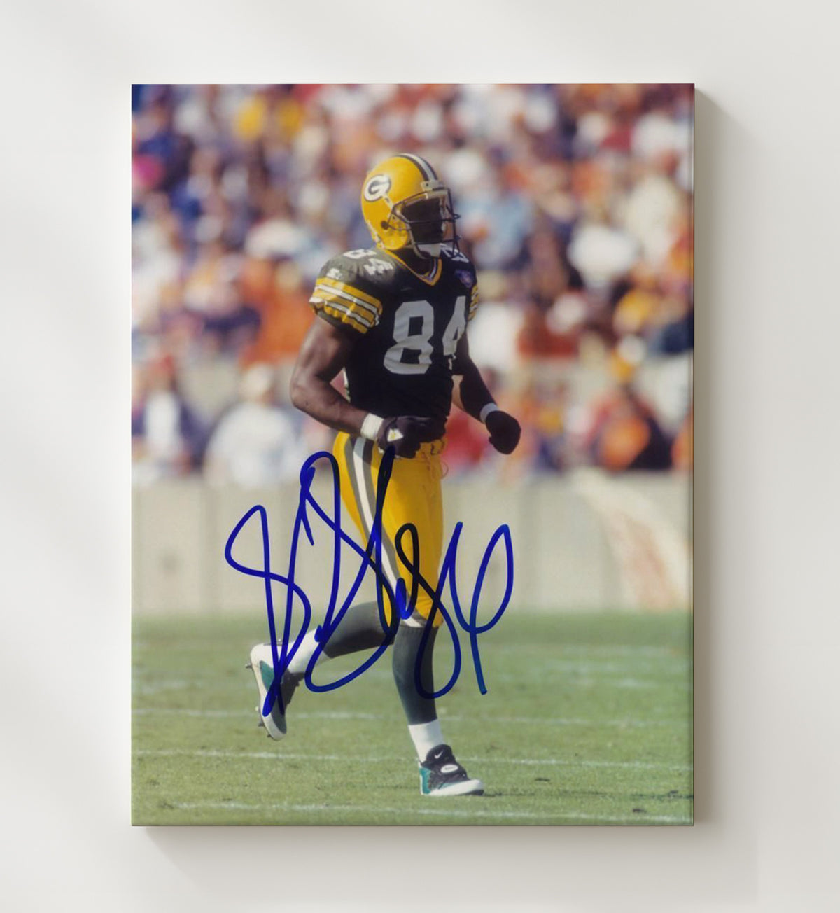 Sterling Sharpe - Green Bay football Receiver On Field Game Moment football wall art 20x24 Canvas