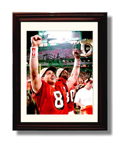Steve Young - San Francisco football QB Helmet Raised Celebration football wall art 8x10 Beveled Frame