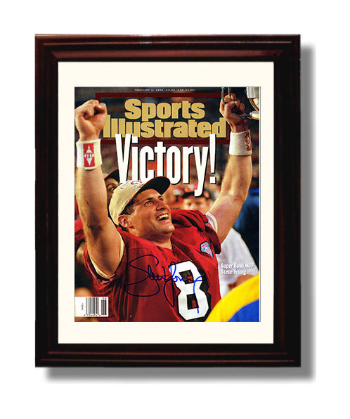 Steve Young - San Francisco football Super Bowl XXIX MVP Celebration 1995 SI Cover football wall art 8x10 Beveled Frame