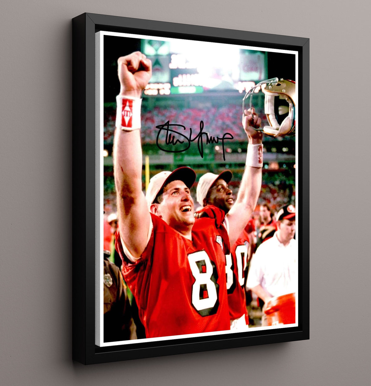 Steve Young - Super Bowl Euphoria football wall art 16x20 Framed Canvas