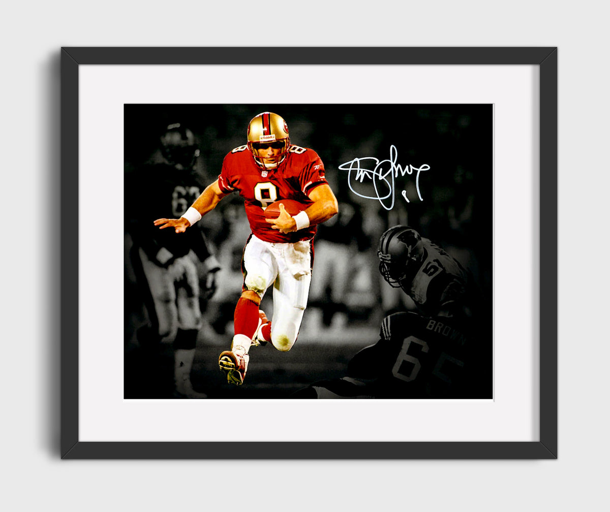 Steve Young 49ers Game Action - Scrambling Genius football wall art 16x20 Gallery Frame