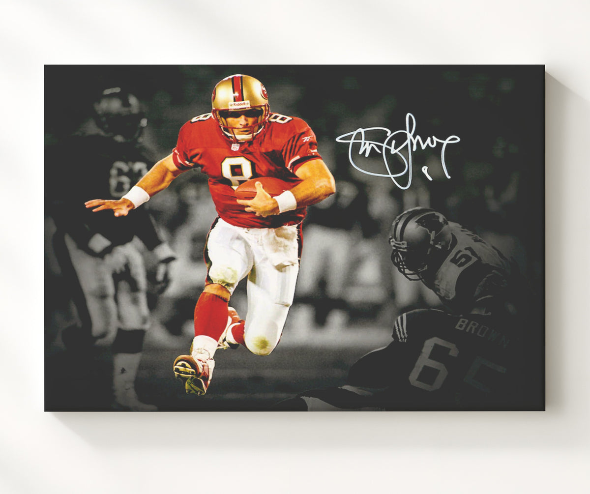 Steve Young 49ers Game Action - Scrambling Genius football wall art 20x24 Canvas