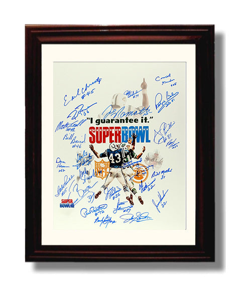 Super Bowl III - Namath Guarantee football wall art 8x10 Beveled Frame