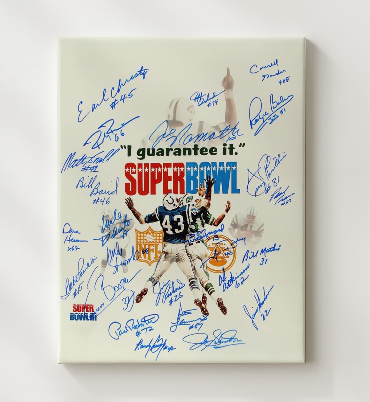 Super Bowl III - Namath Guarantee football wall art 20x24 Canvas