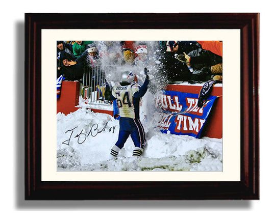 Tedy Bruschi - Snow Warrior football wall art 8x10 Beveled Frame