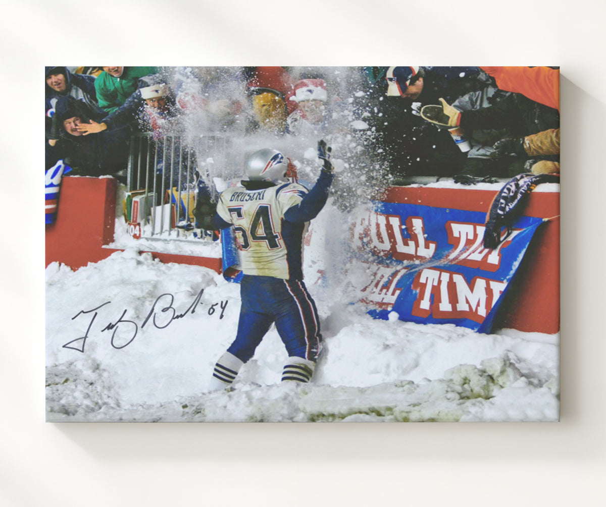 Tedy Bruschi - Snow Warrior football wall art 20x24 Canvas