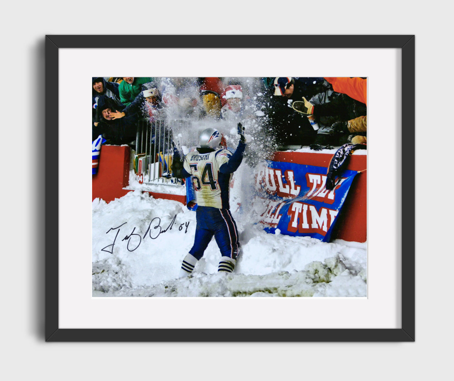 Tedy Bruschi - Snow Warrior football wall art 16x20 Gallery Frame