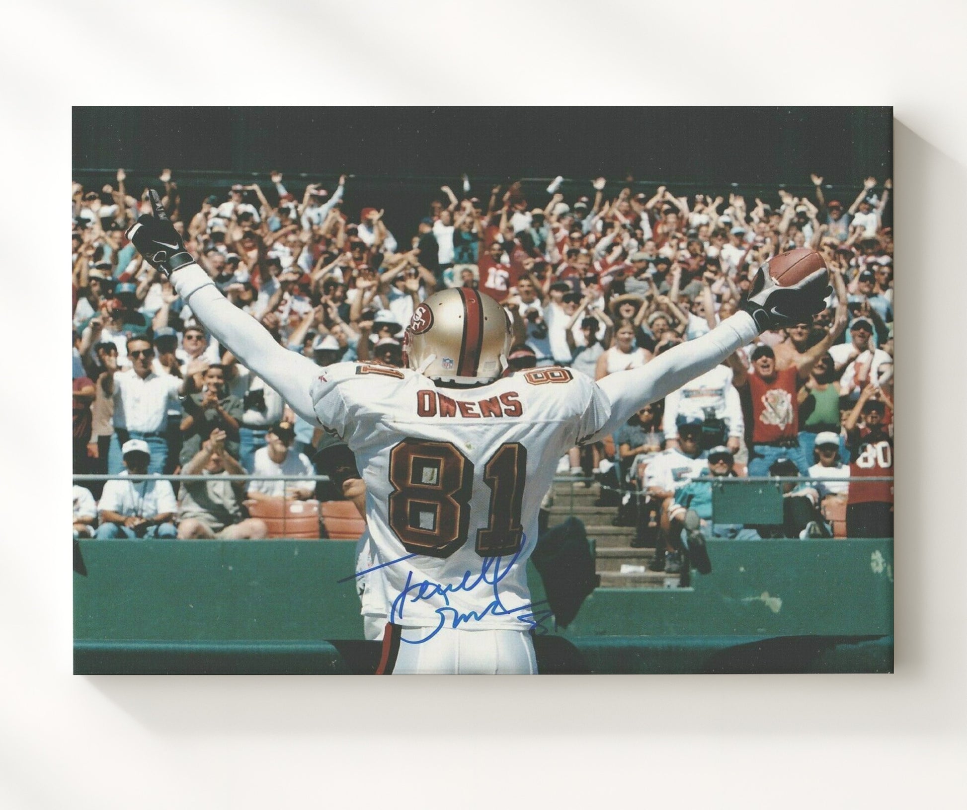 Terrell Owens 49ers Victory - TO Showstopper football wall art 20x24 Canvas