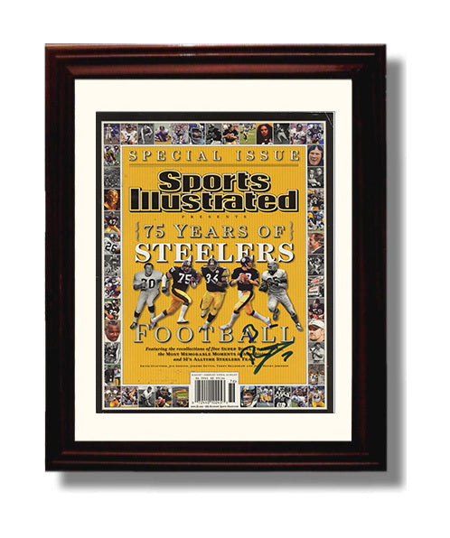 Terry Bradshaw - Pittsburgh football 75 Years Of Steelers SI Commemorative Cover football wall art 8x10 Beveled Frame