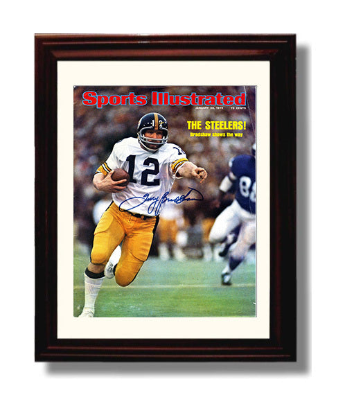 Terry Bradshaw Steelers Lead - Steel Strong football wall art 8x10 Beveled Frame
