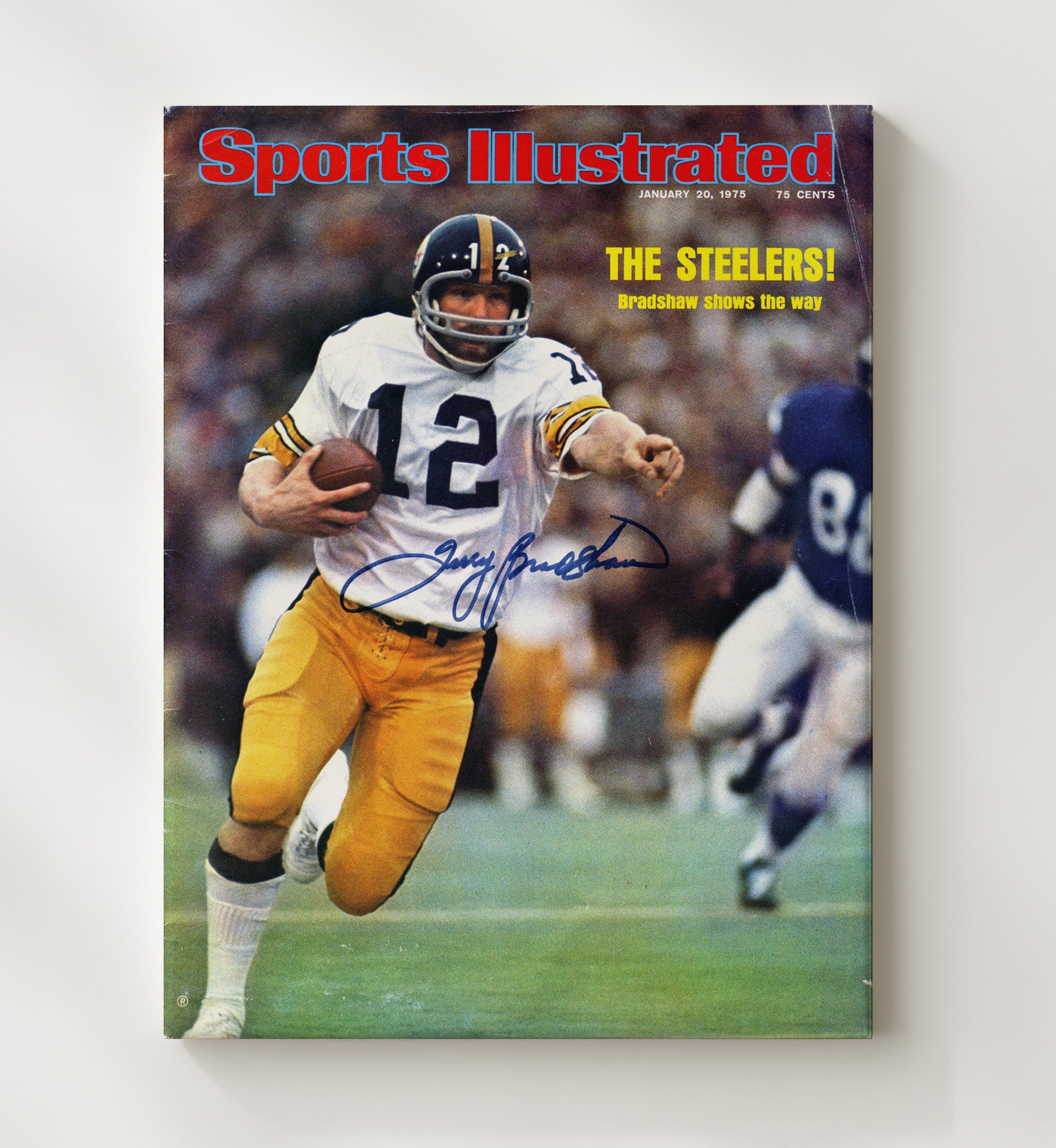Terry Bradshaw Steelers Lead - Steel Strong football wall art 20x24 Canvas