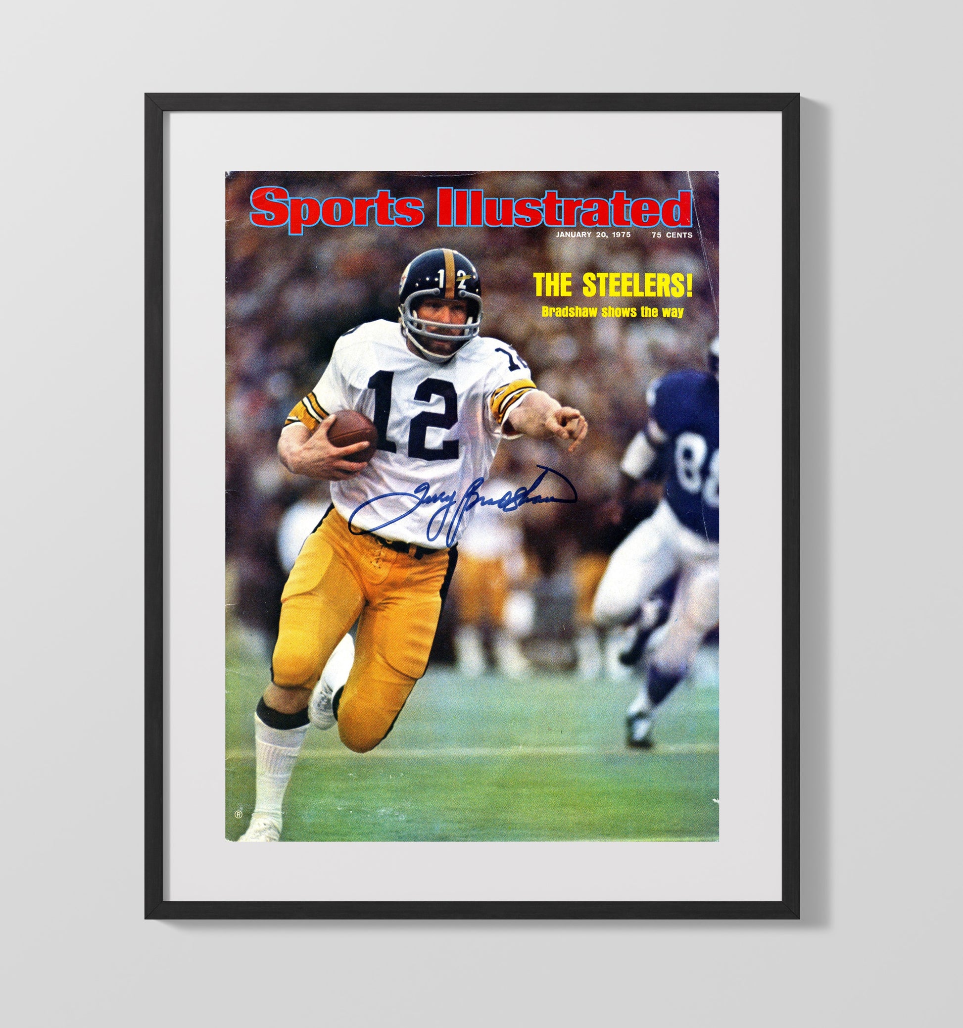 Terry Bradshaw Steelers Lead - Steel Strong football wall art 16x20 Gallery Frame