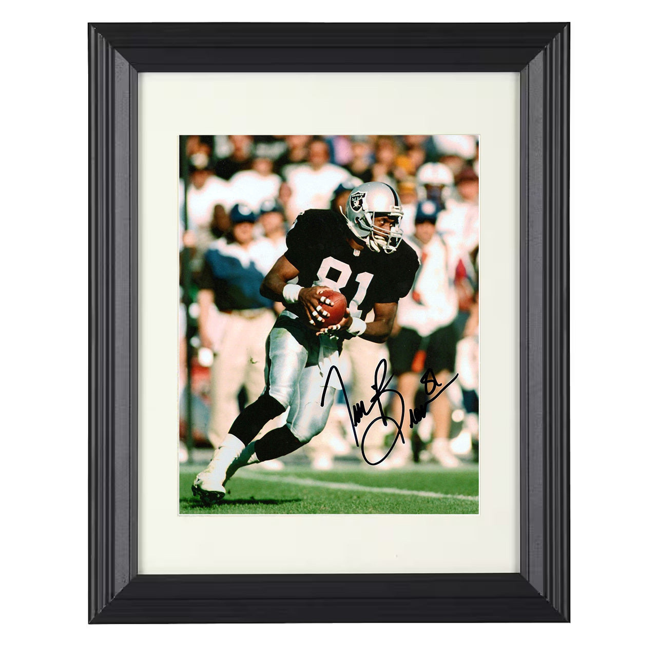 Tim Brown – Raider Great Image – 8x10 black beveled framed football wall art