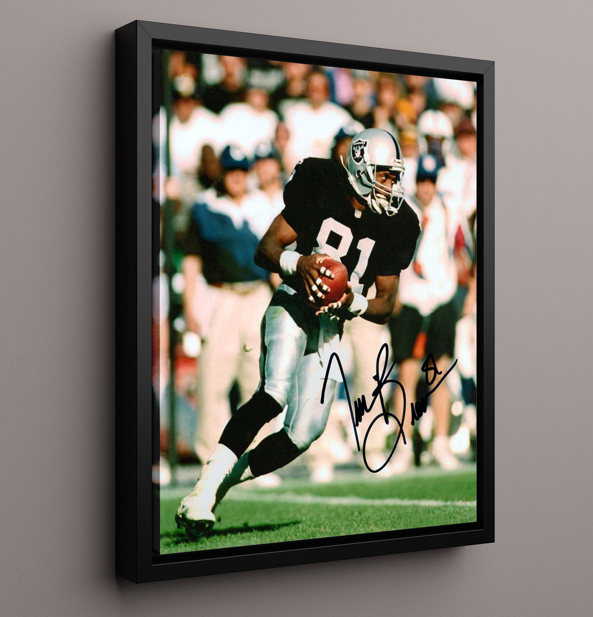 Tim Brown - Raider Great football wall art 16x20 Framed Canvas