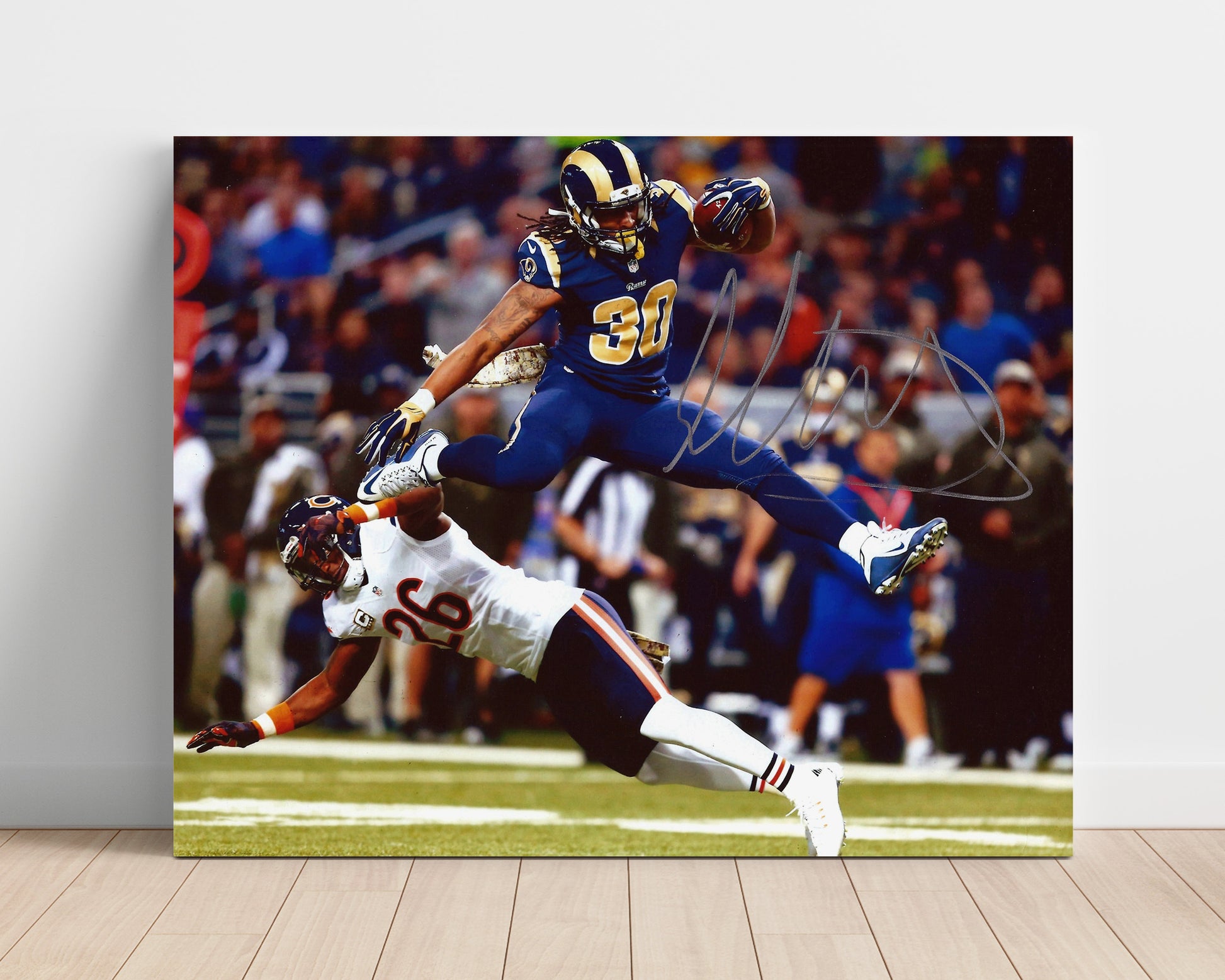 Todd Gurley - Air Gurley Leap Football Wall Art - football wall art print
