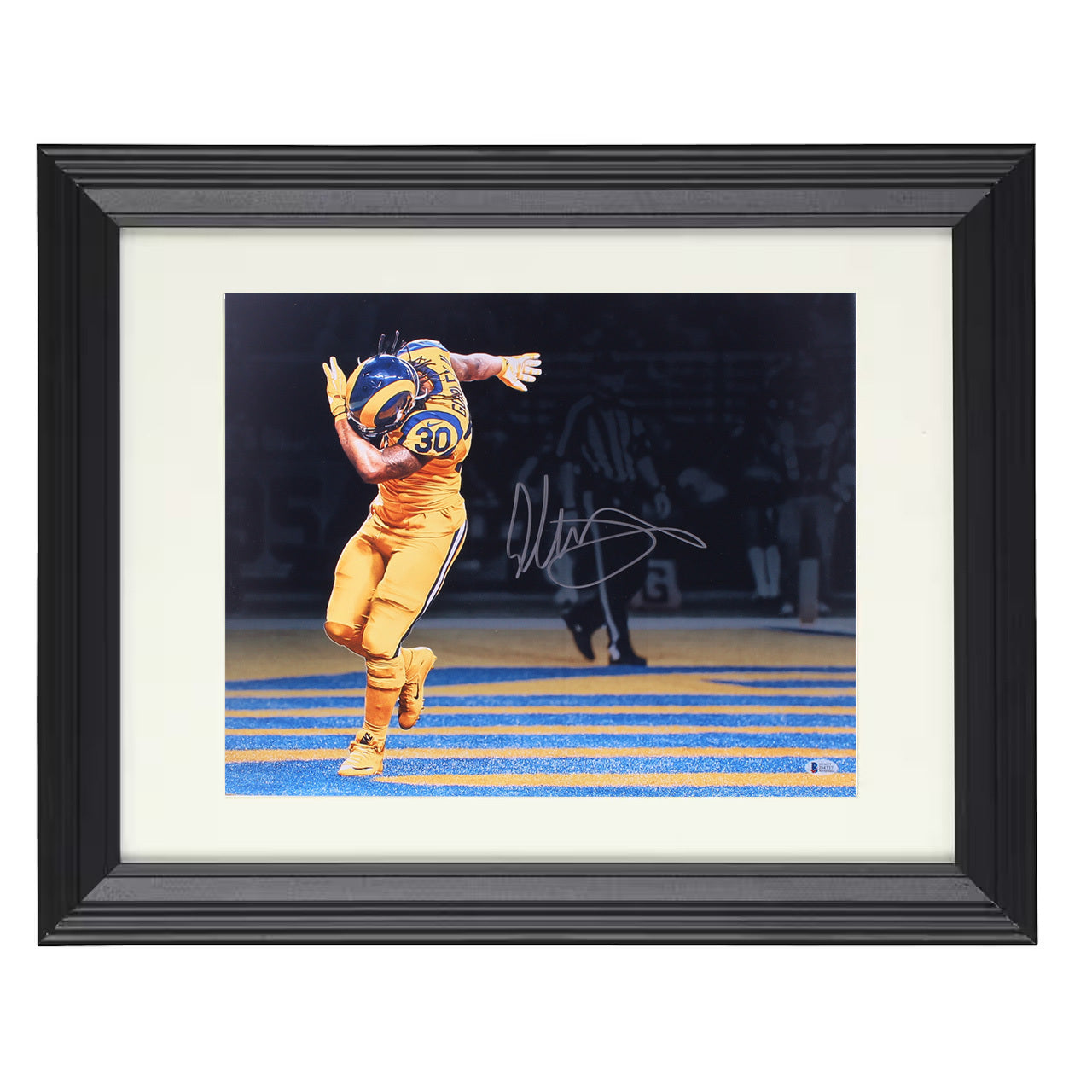 Todd Gurley – Los Angeles Dabbing Celebration – 8x10 black beveled framed football wall art