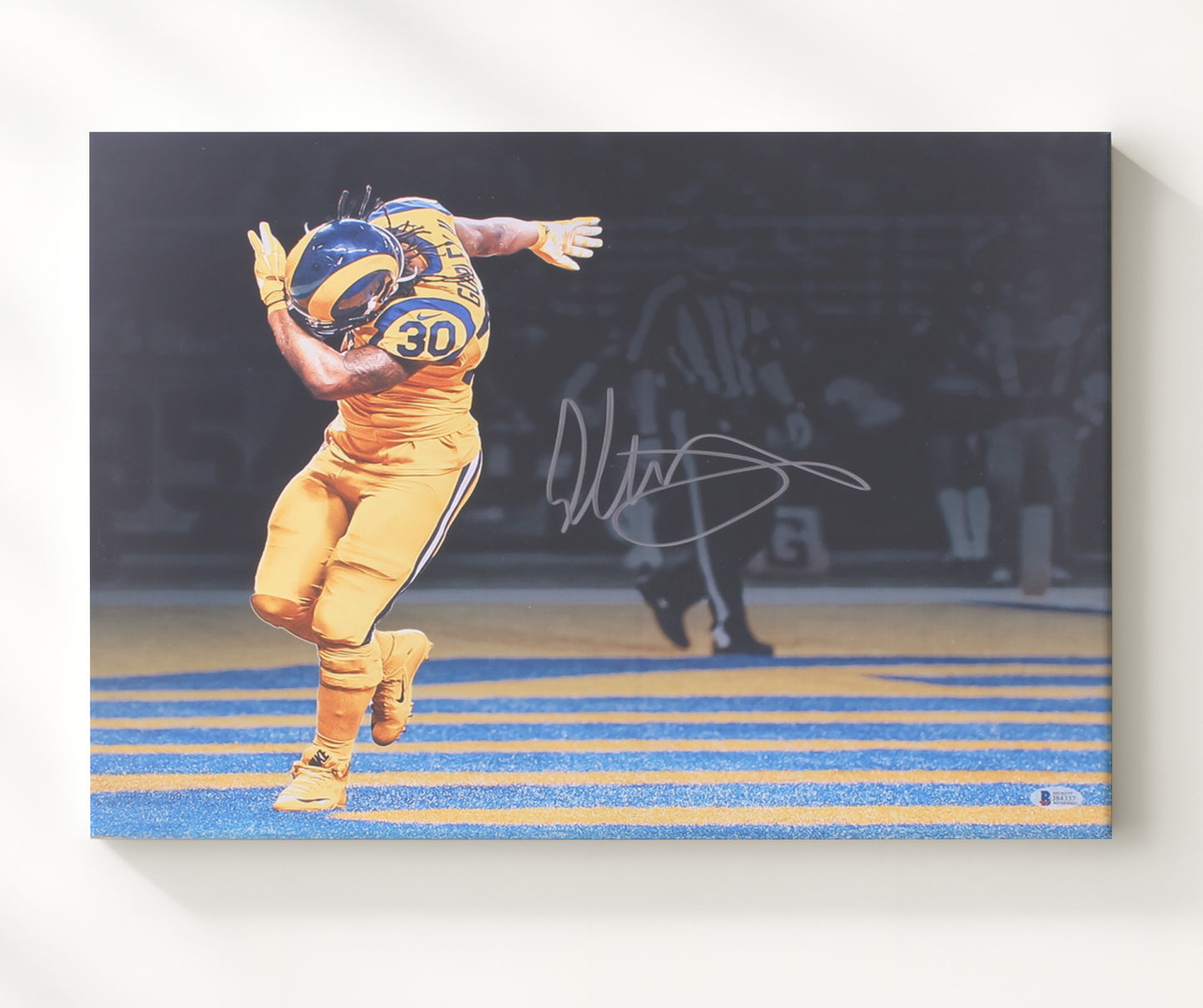 Todd Gurley - Los Angeles Football Dabbing Celebration football wall art 20x24 Canvas