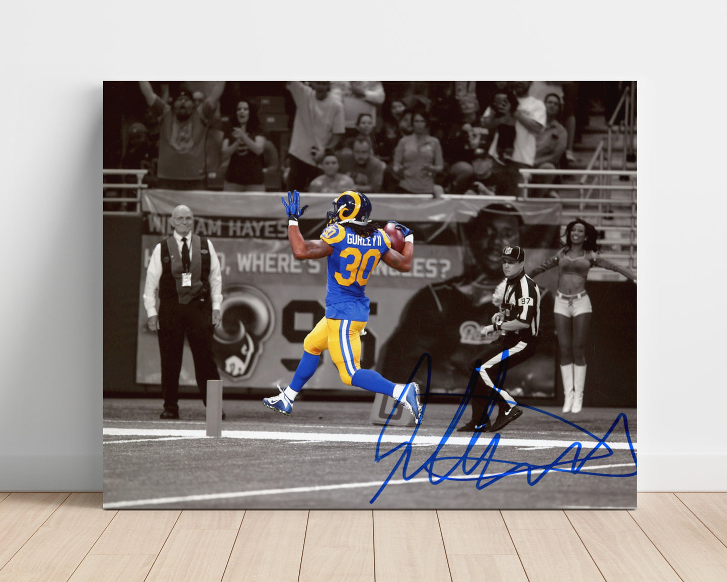 Todd Gurley - Los Angeles Football Game Action Touchdown Celebration football wall art 16x20 Unframed Print
